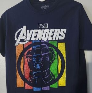 Marvel Avengers End Game Kids T-Shirt - Navy with Multicolor Design Size Medium
